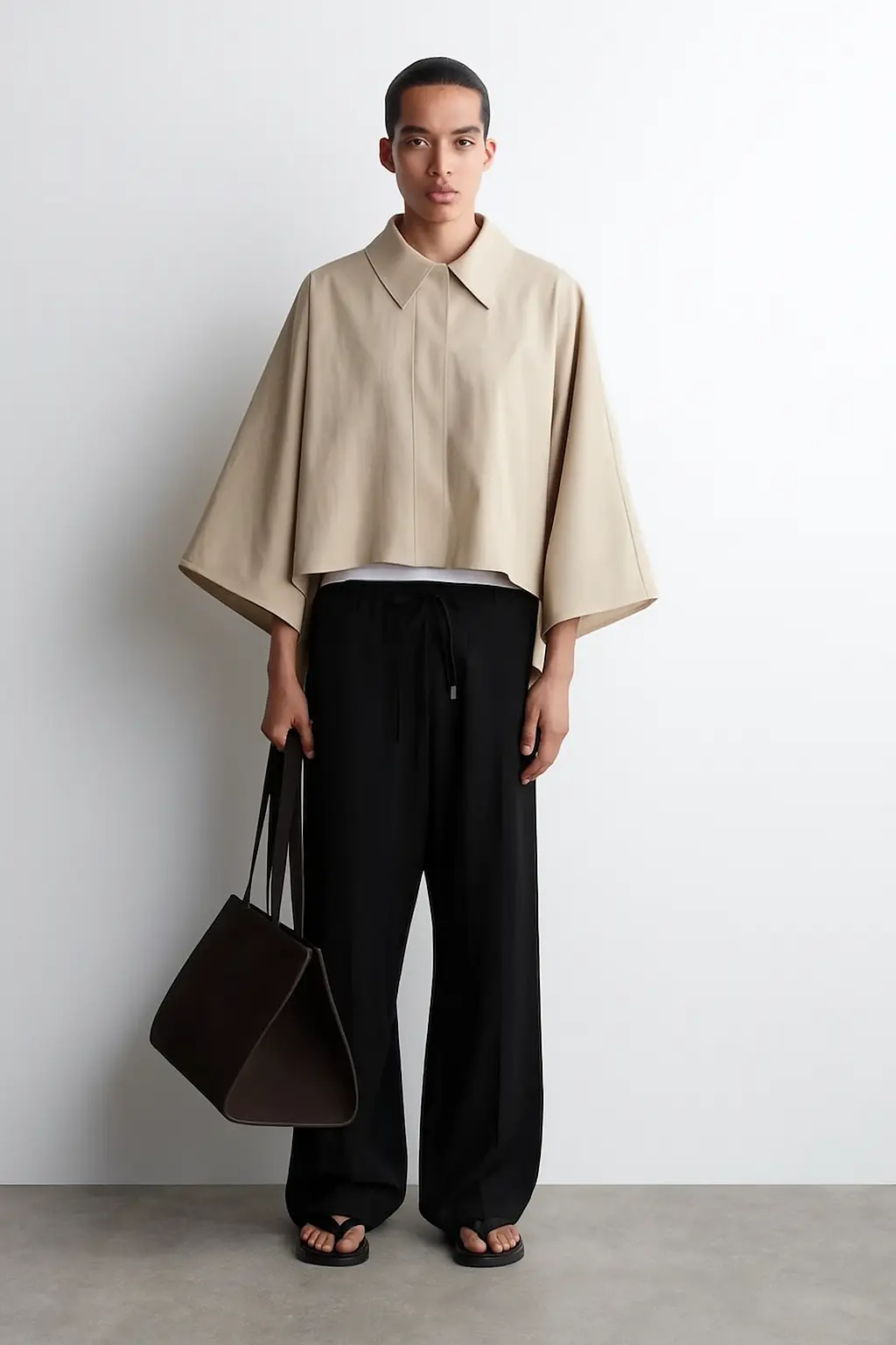 CROPPED TRENCH COAT CAPE